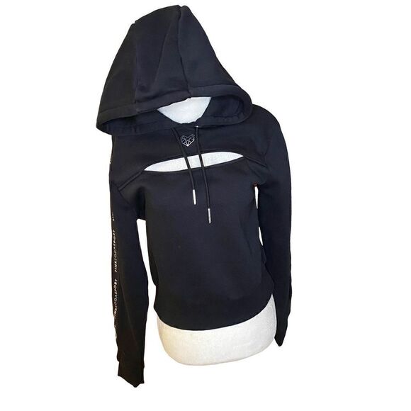 Pink Soda Sport Keyhole Tape Crop Hoodie - Picture 2 of 4